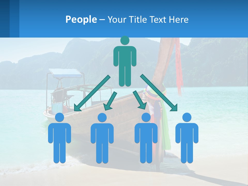 A Boat On The Beach With Mountains In The Background PowerPoint Template