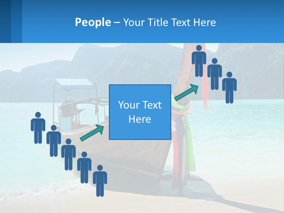 A Boat On The Beach With Mountains In The Background PowerPoint Template