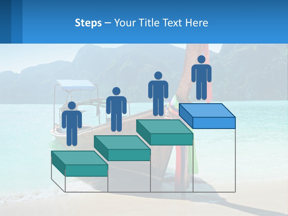 A Boat On The Beach With Mountains In The Background PowerPoint Template