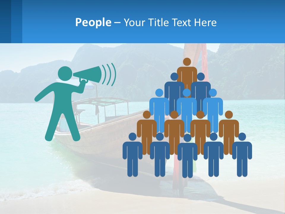 A Boat On The Beach With Mountains In The Background PowerPoint Template