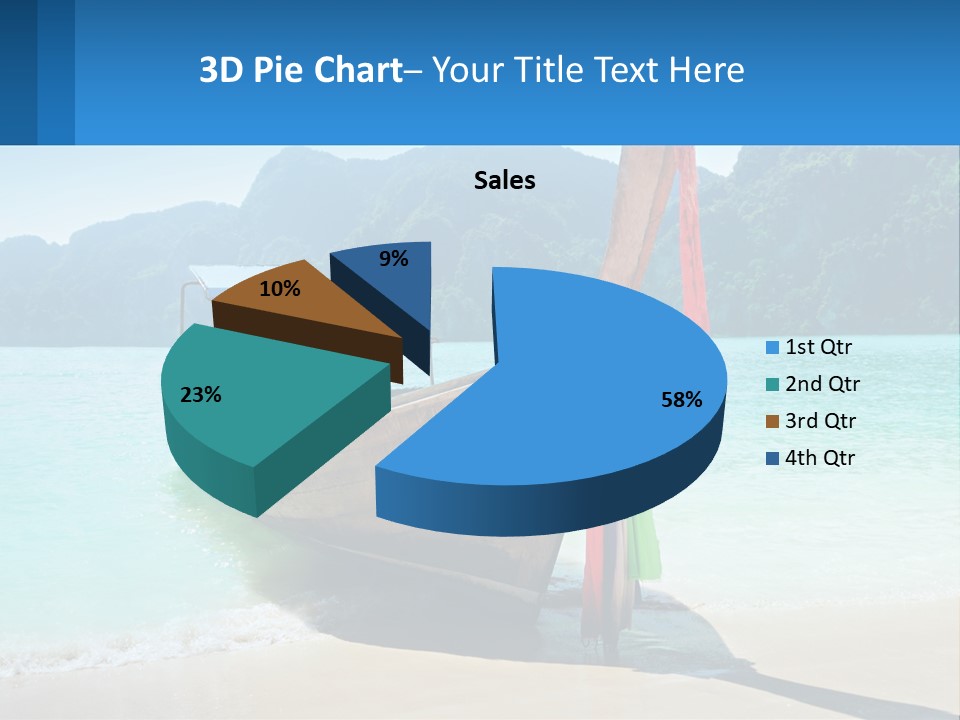 A Boat On The Beach With Mountains In The Background PowerPoint Template