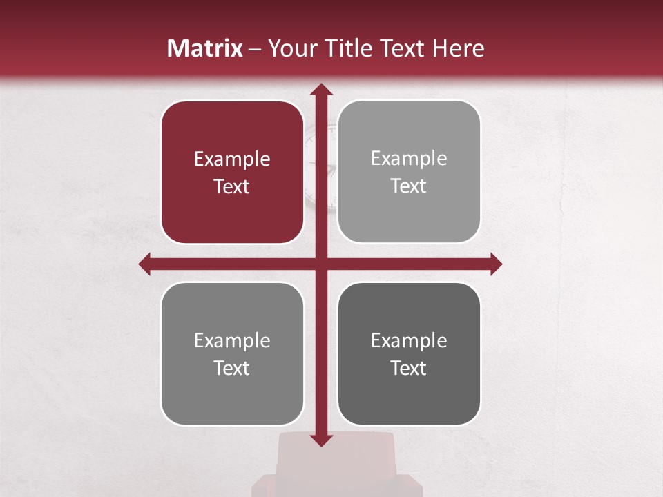 A Red Chair In A Room With A Clock On The Wall PowerPoint Template