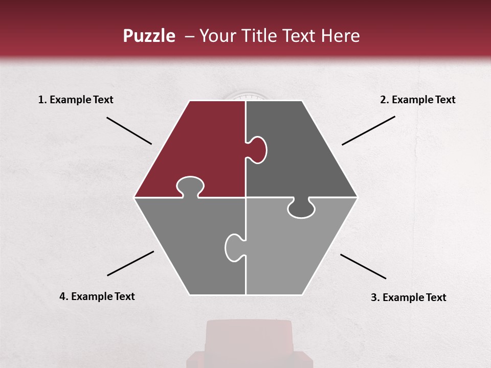 A Red Chair In A Room With A Clock On The Wall PowerPoint Template