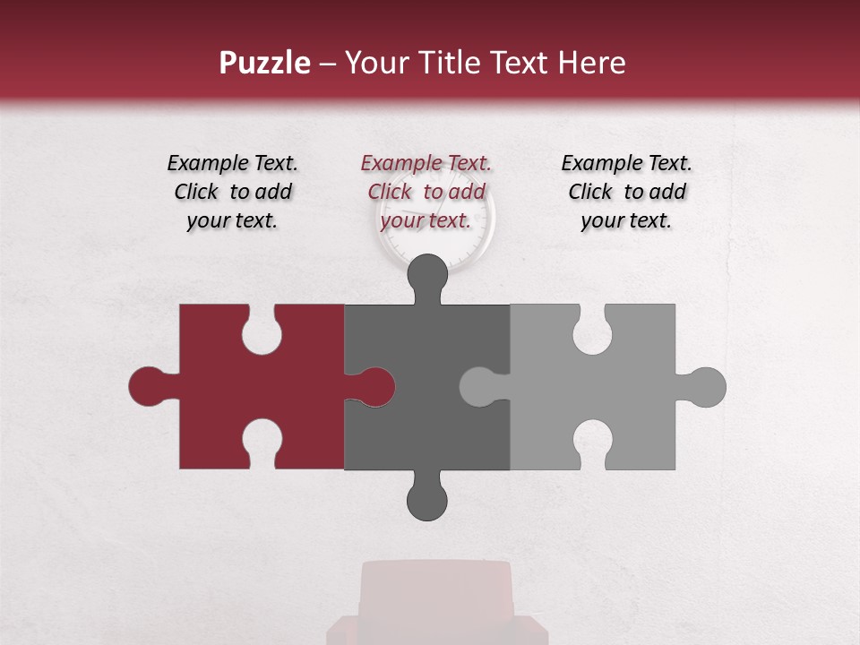 A Red Chair In A Room With A Clock On The Wall PowerPoint Template