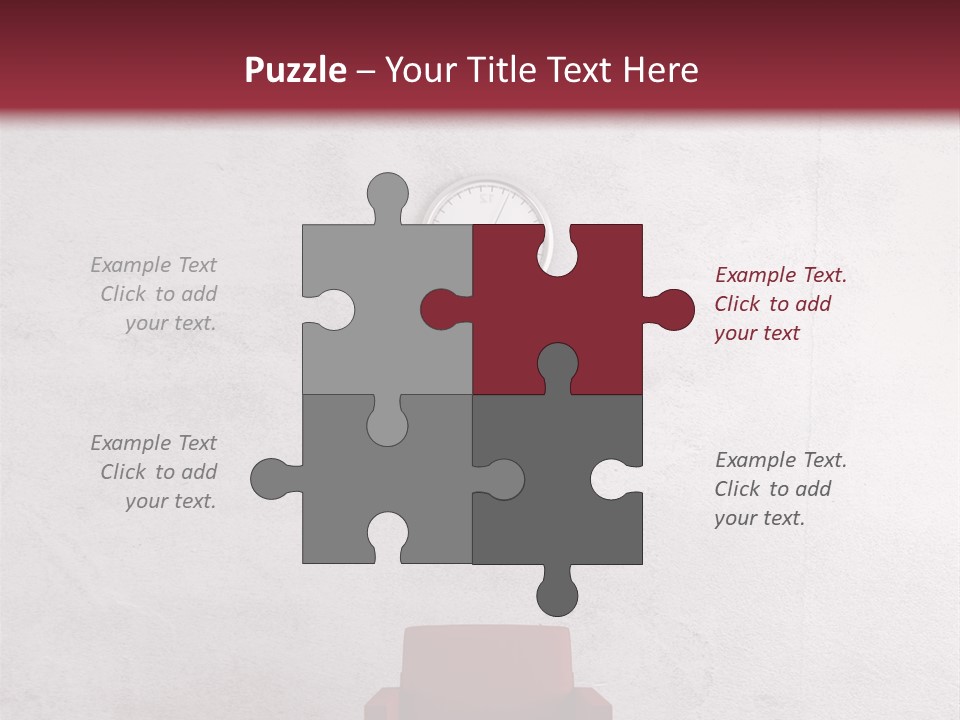 A Red Chair In A Room With A Clock On The Wall PowerPoint Template