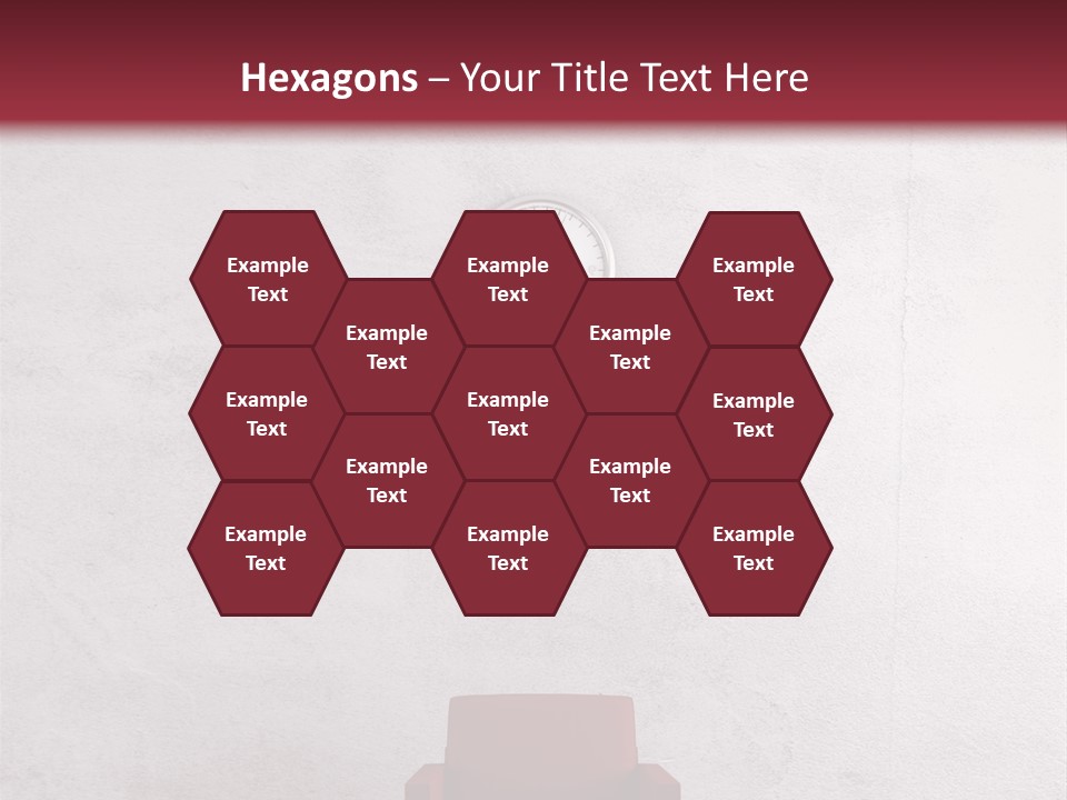 A Red Chair In A Room With A Clock On The Wall PowerPoint Template