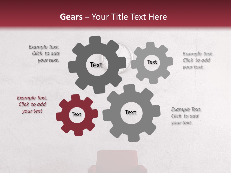 A Red Chair In A Room With A Clock On The Wall PowerPoint Template