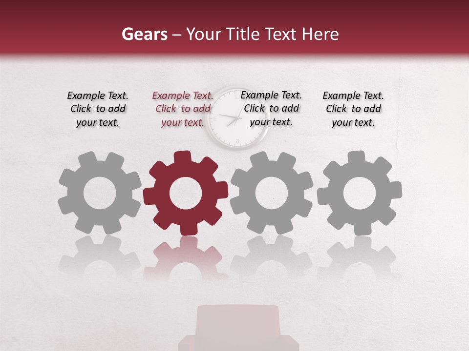 A Red Chair In A Room With A Clock On The Wall PowerPoint Template