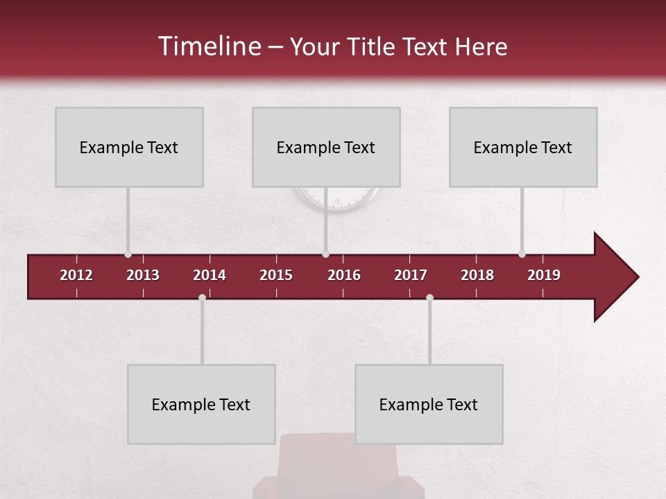 A Red Chair In A Room With A Clock On The Wall PowerPoint Template