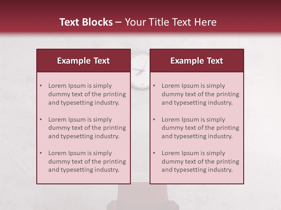 A Red Chair In A Room With A Clock On The Wall PowerPoint Template