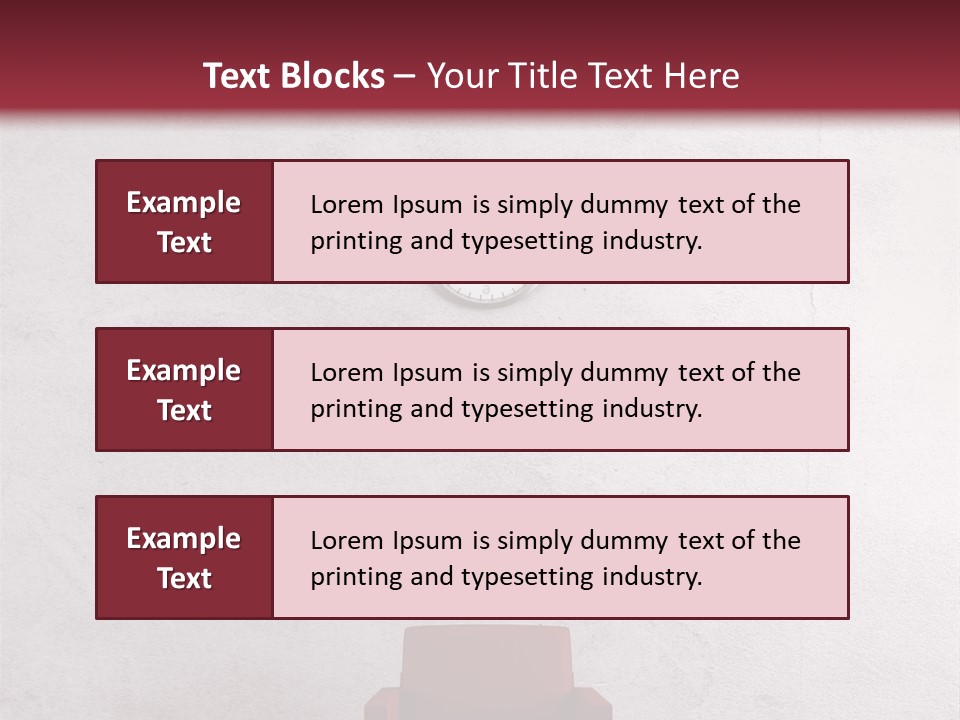 A Red Chair In A Room With A Clock On The Wall PowerPoint Template