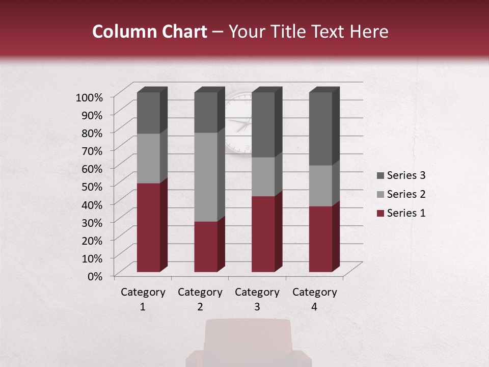 A Red Chair In A Room With A Clock On The Wall PowerPoint Template