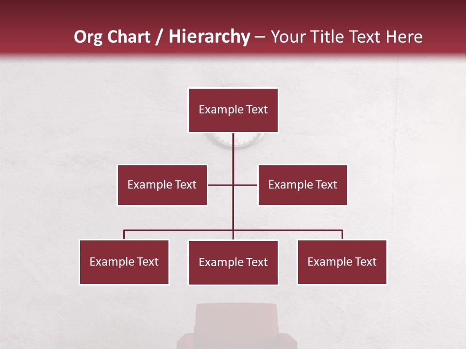 A Red Chair In A Room With A Clock On The Wall PowerPoint Template