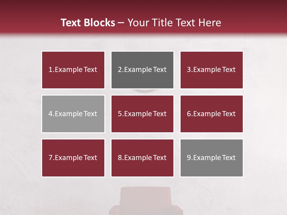 A Red Chair In A Room With A Clock On The Wall PowerPoint Template