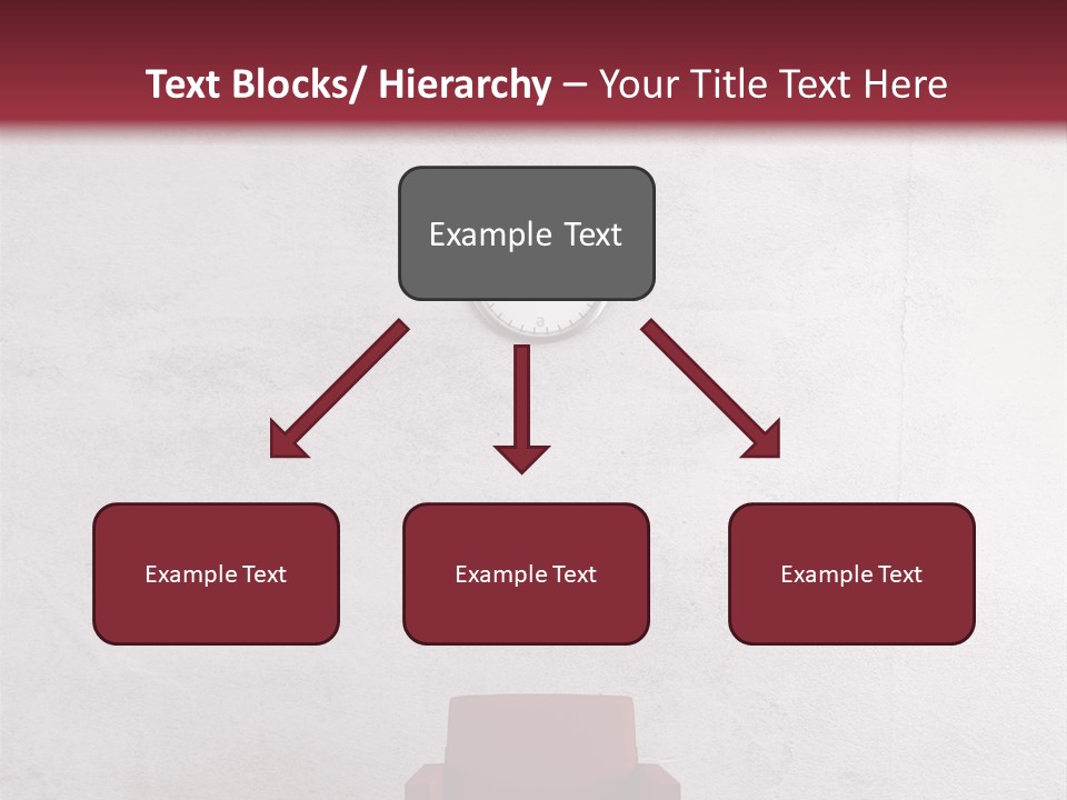 A Red Chair In A Room With A Clock On The Wall PowerPoint Template