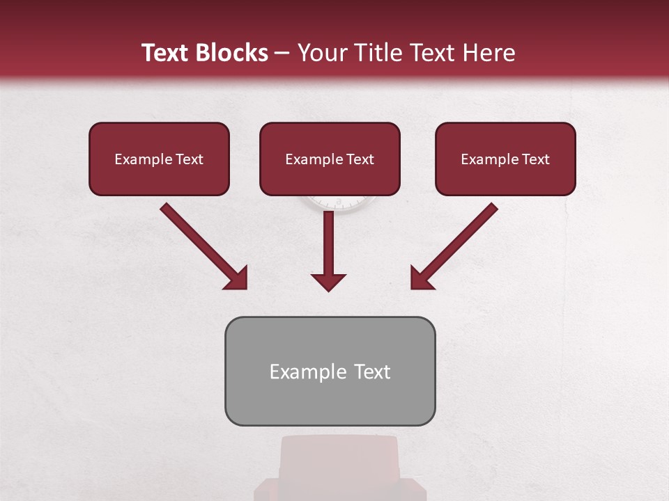 A Red Chair In A Room With A Clock On The Wall PowerPoint Template