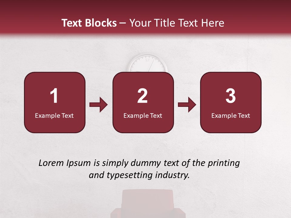 A Red Chair In A Room With A Clock On The Wall PowerPoint Template