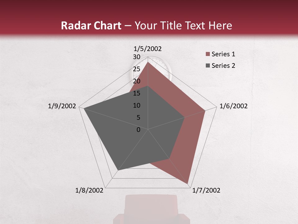 A Red Chair In A Room With A Clock On The Wall PowerPoint Template
