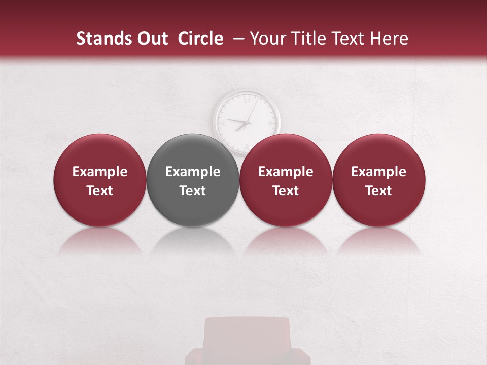 A Red Chair In A Room With A Clock On The Wall PowerPoint Template