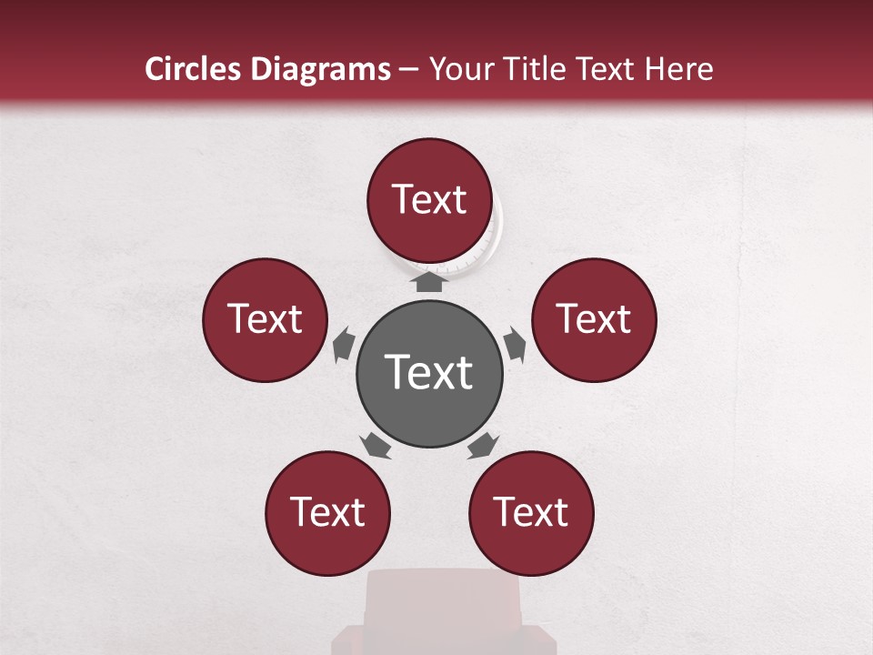 A Red Chair In A Room With A Clock On The Wall PowerPoint Template