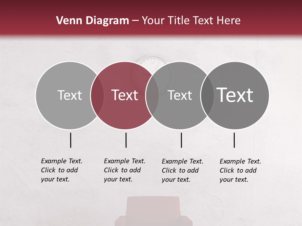 A Red Chair In A Room With A Clock On The Wall PowerPoint Template