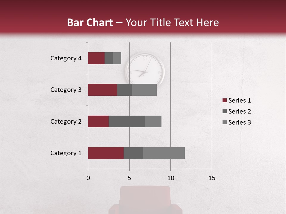 A Red Chair In A Room With A Clock On The Wall PowerPoint Template