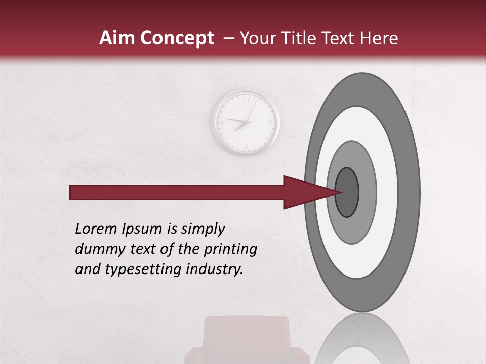 A Red Chair In A Room With A Clock On The Wall PowerPoint Template