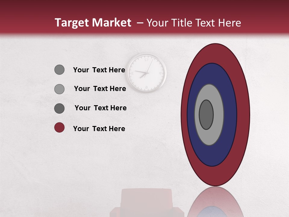 A Red Chair In A Room With A Clock On The Wall PowerPoint Template