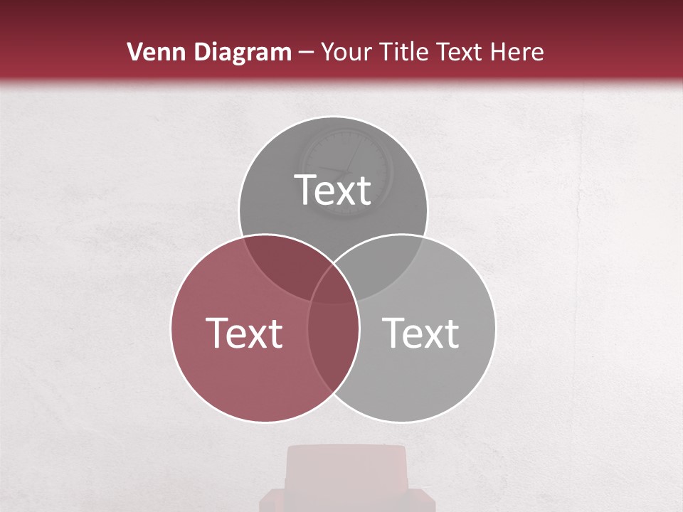 A Red Chair In A Room With A Clock On The Wall PowerPoint Template