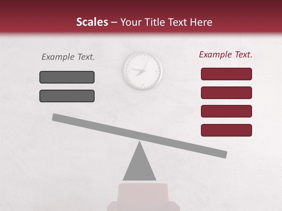 A Red Chair In A Room With A Clock On The Wall PowerPoint Template