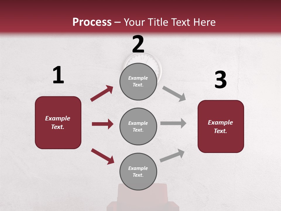 A Red Chair In A Room With A Clock On The Wall PowerPoint Template