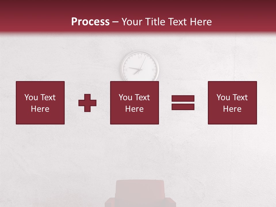 A Red Chair In A Room With A Clock On The Wall PowerPoint Template