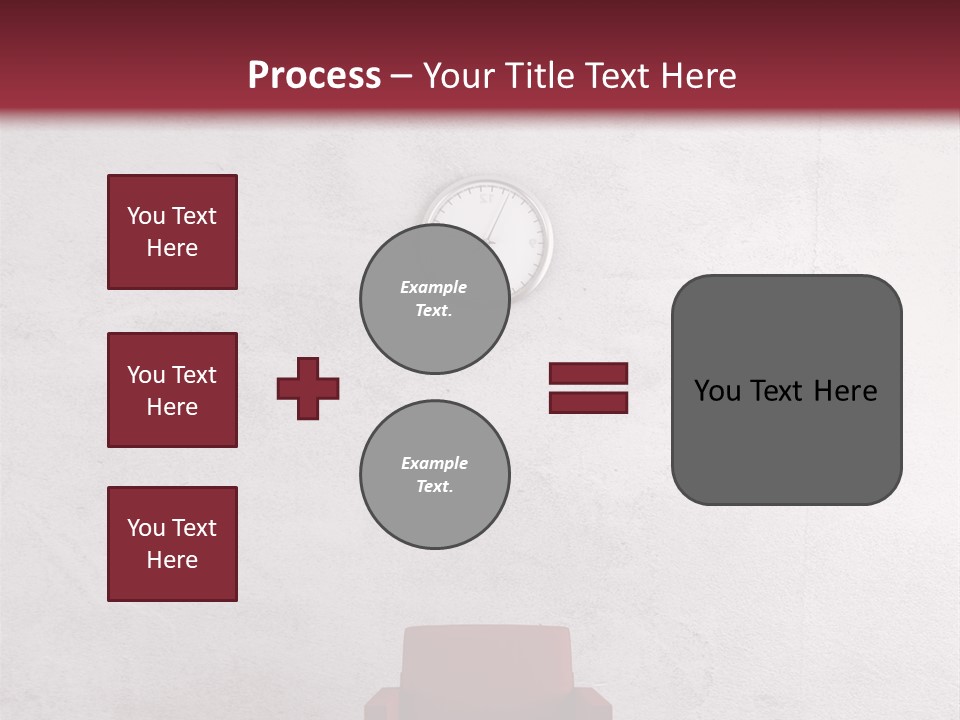 A Red Chair In A Room With A Clock On The Wall PowerPoint Template