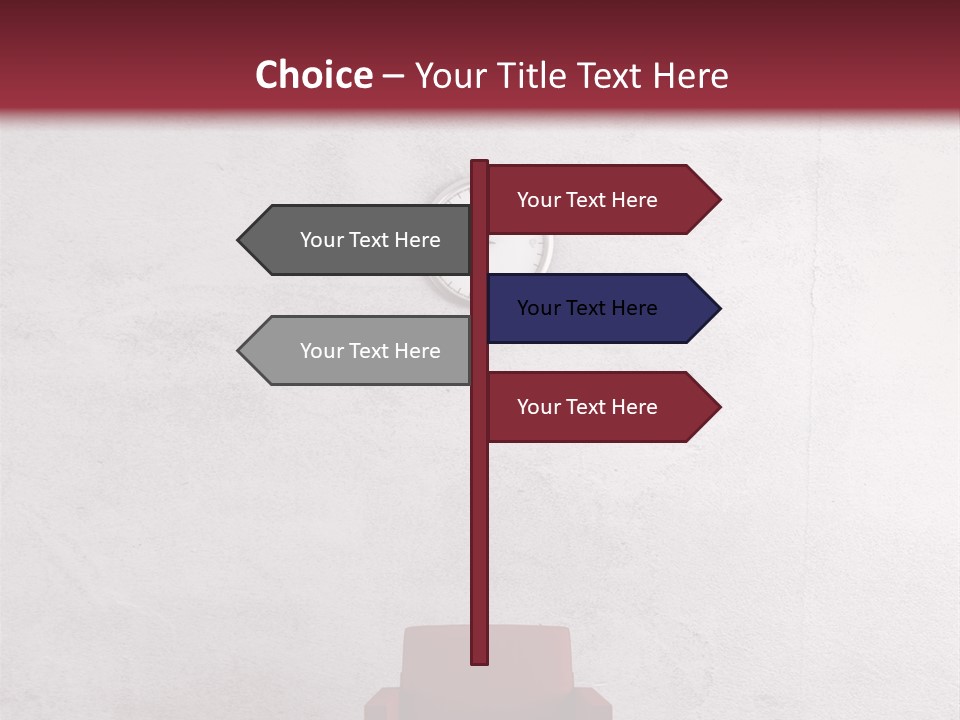 A Red Chair In A Room With A Clock On The Wall PowerPoint Template