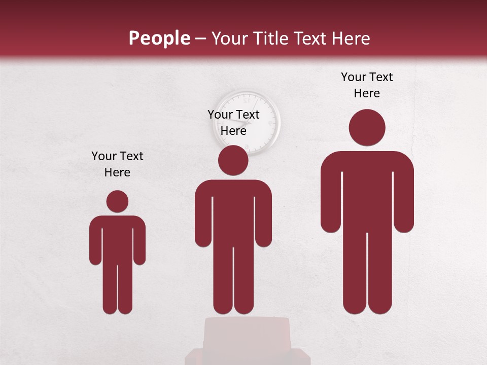 A Red Chair In A Room With A Clock On The Wall PowerPoint Template