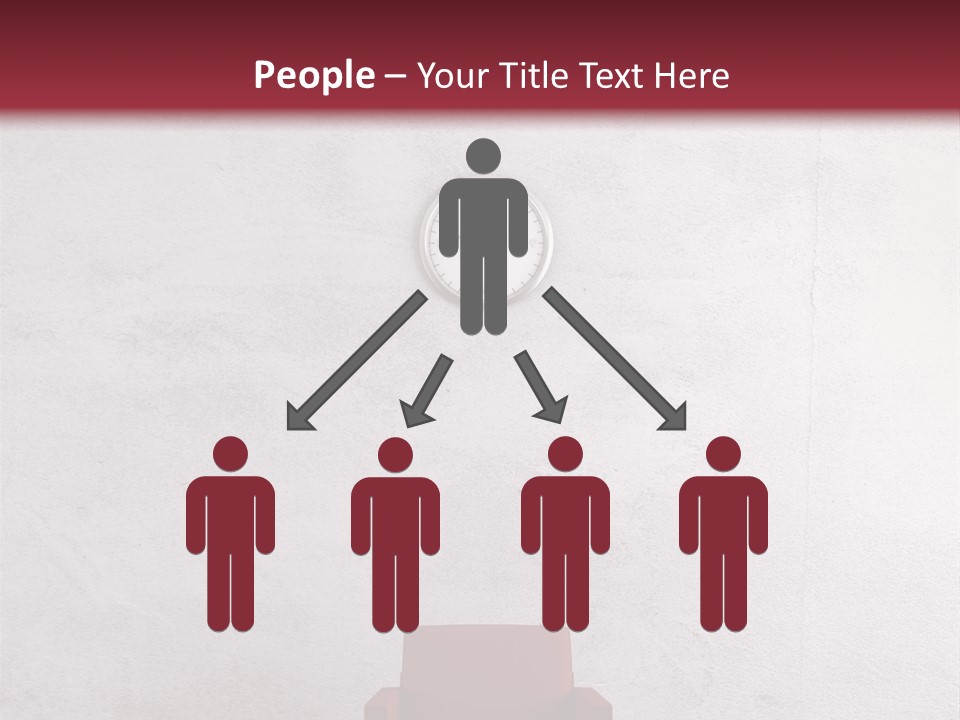 A Red Chair In A Room With A Clock On The Wall PowerPoint Template