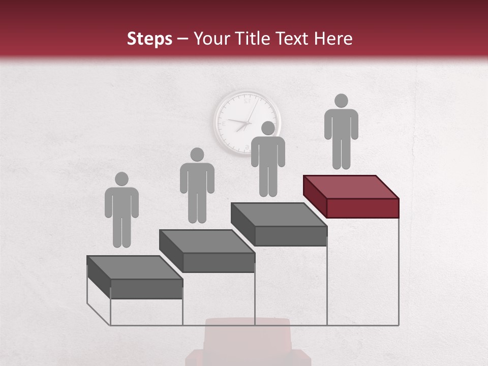 A Red Chair In A Room With A Clock On The Wall PowerPoint Template