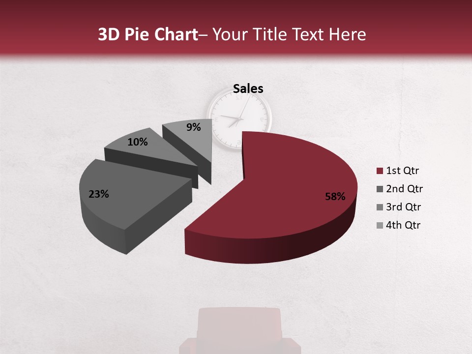 A Red Chair In A Room With A Clock On The Wall PowerPoint Template