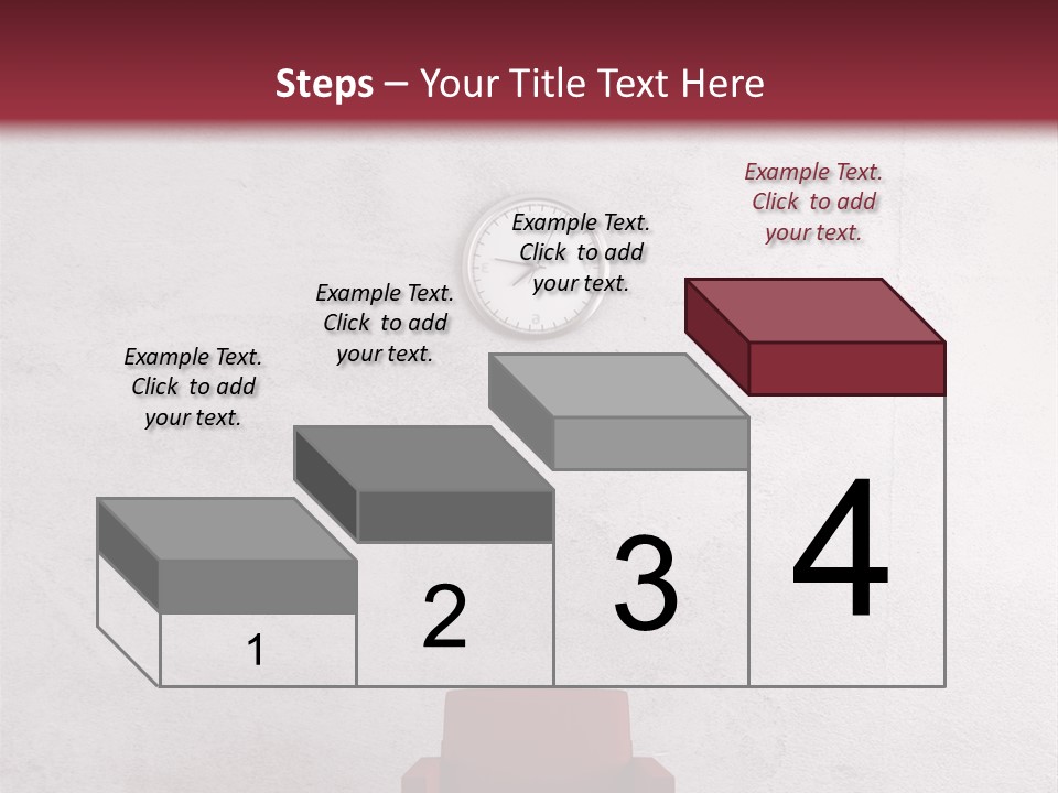 A Red Chair In A Room With A Clock On The Wall PowerPoint Template