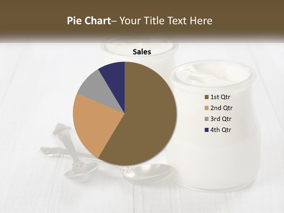 Two Jars Of Yogurt And A Spoon On A White Table PowerPoint Template