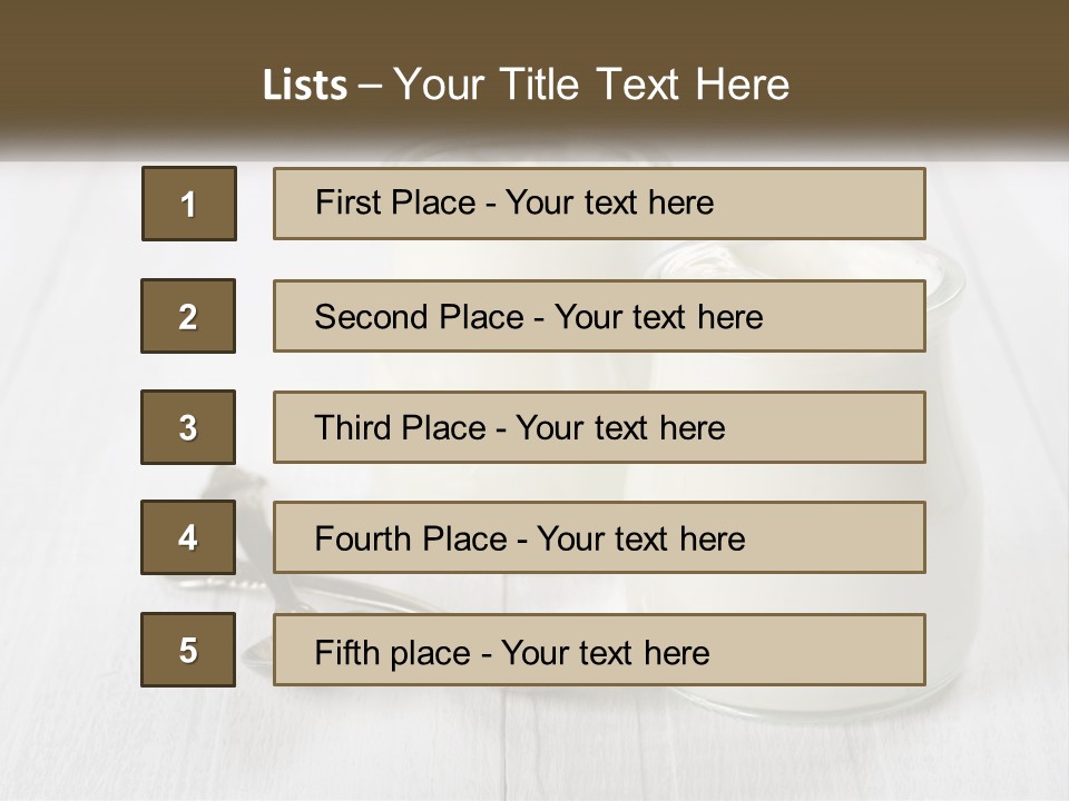 Two Jars Of Yogurt And A Spoon On A White Table PowerPoint Template