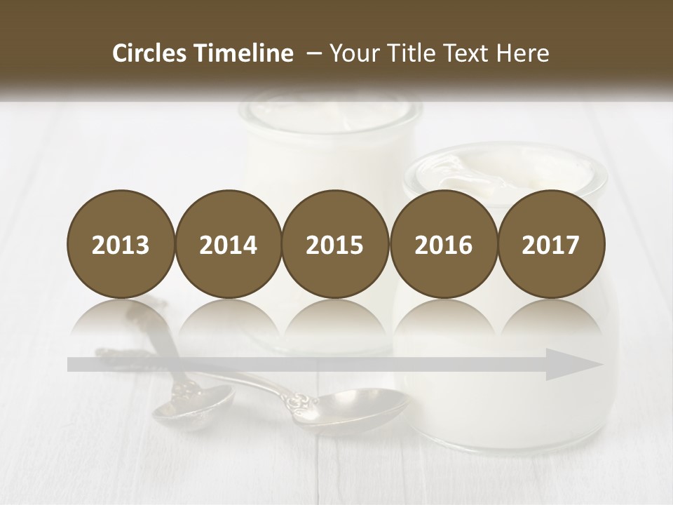 Two Jars Of Yogurt And A Spoon On A White Table PowerPoint Template