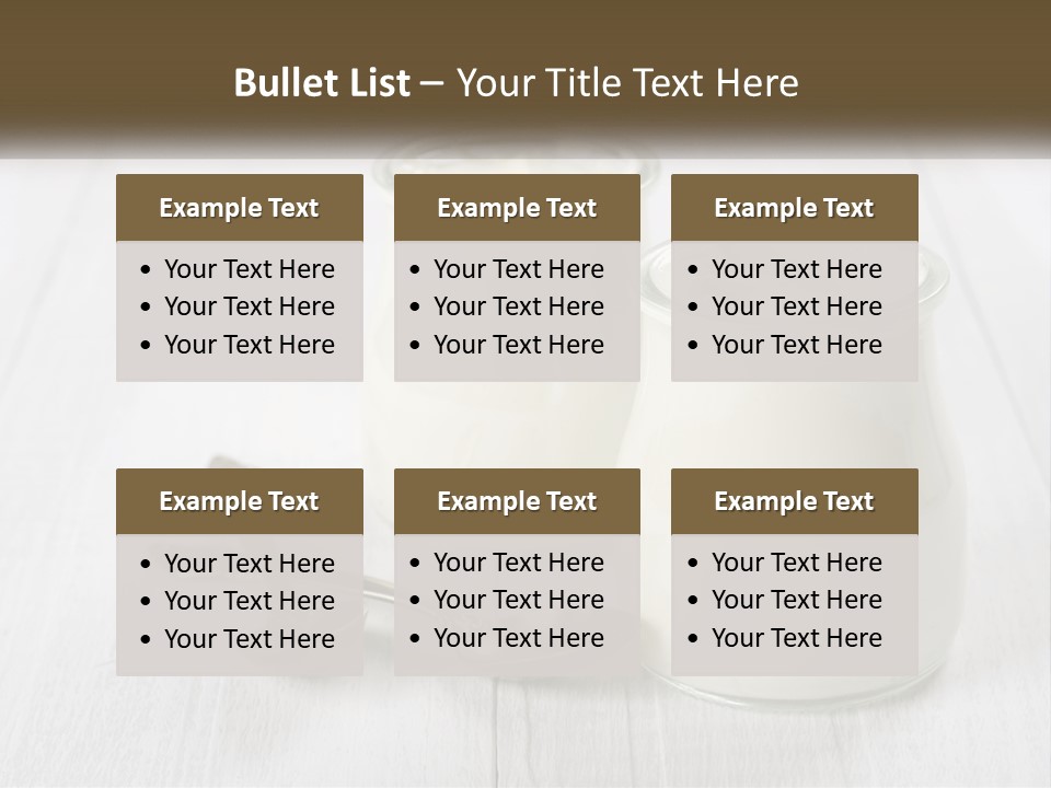 Two Jars Of Yogurt And A Spoon On A White Table PowerPoint Template