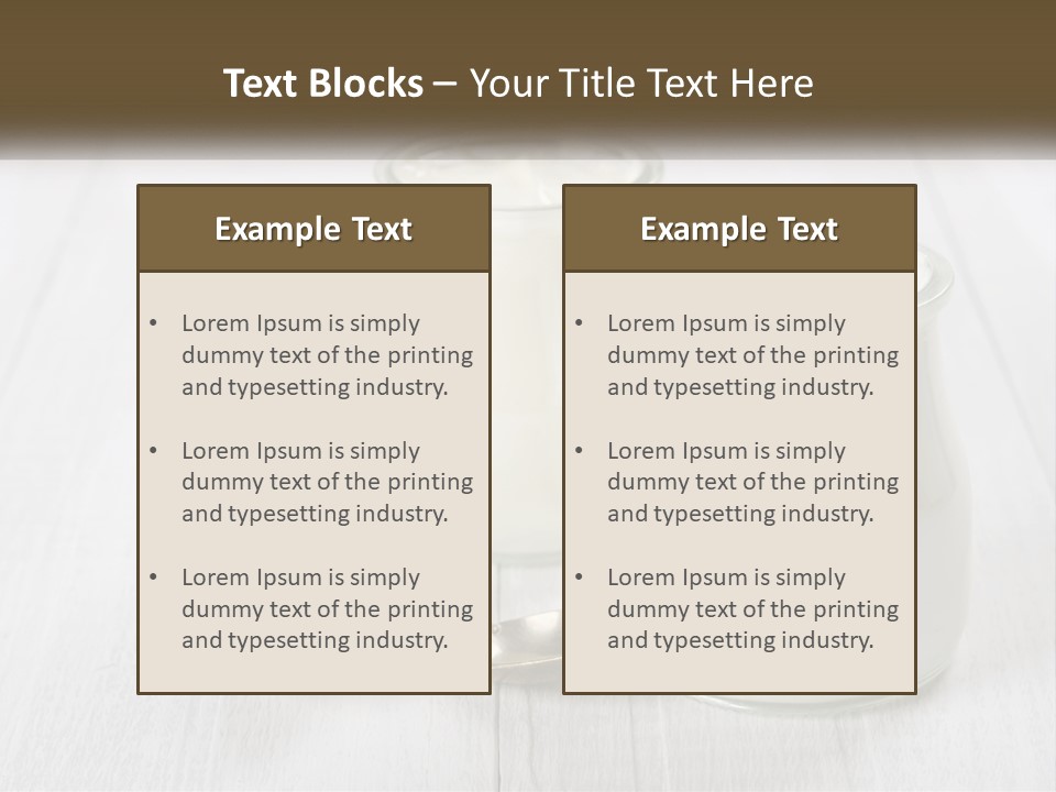 Two Jars Of Yogurt And A Spoon On A White Table PowerPoint Template