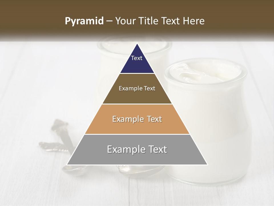Two Jars Of Yogurt And A Spoon On A White Table PowerPoint Template