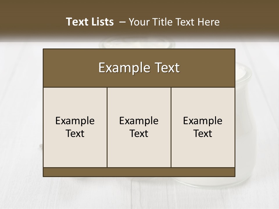Two Jars Of Yogurt And A Spoon On A White Table PowerPoint Template