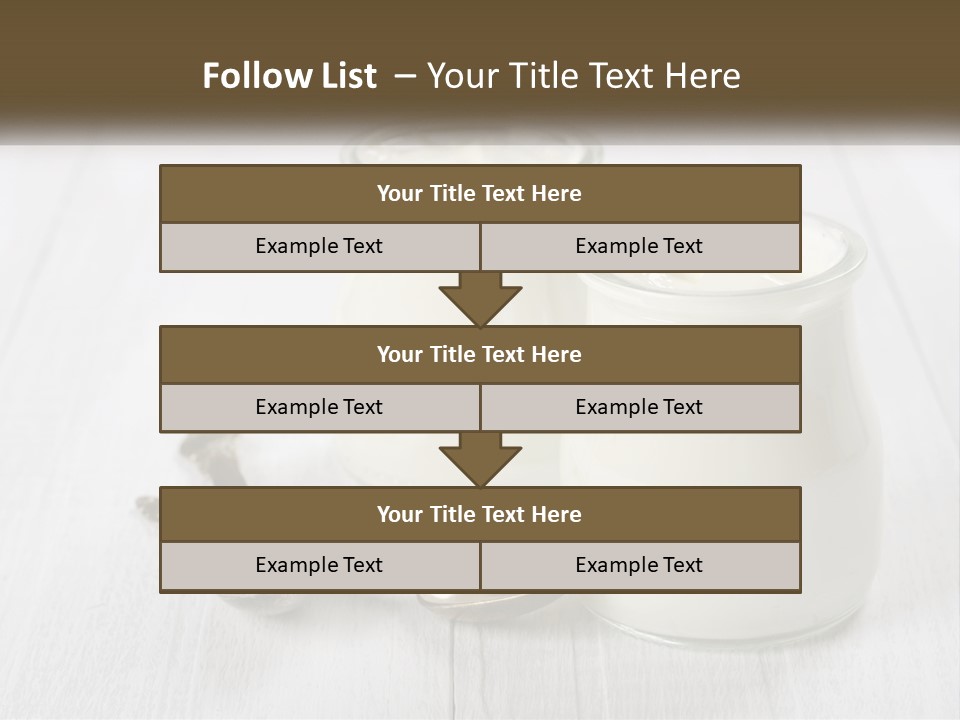 Two Jars Of Yogurt And A Spoon On A White Table PowerPoint Template