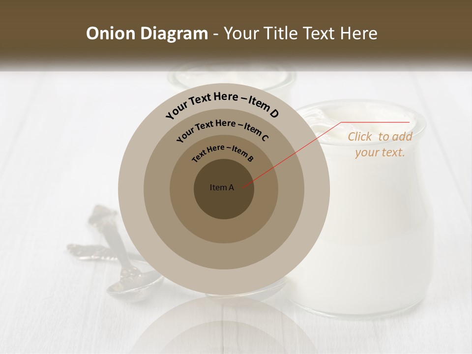 Two Jars Of Yogurt And A Spoon On A White Table PowerPoint Template