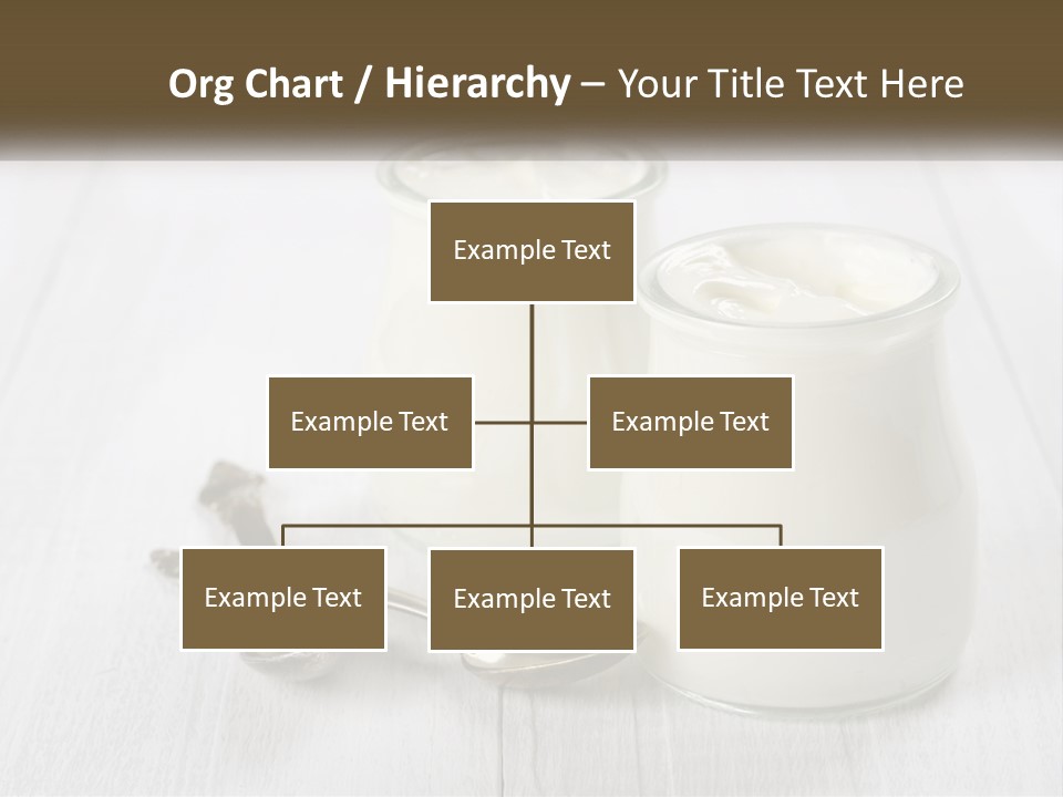 Two Jars Of Yogurt And A Spoon On A White Table PowerPoint Template