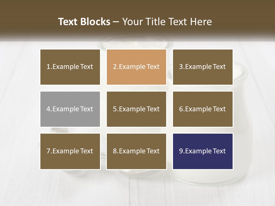 Two Jars Of Yogurt And A Spoon On A White Table PowerPoint Template